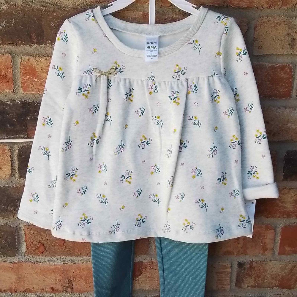 NWT Carter's 2-Piece Set‎ Size 4T in Gray and Teal